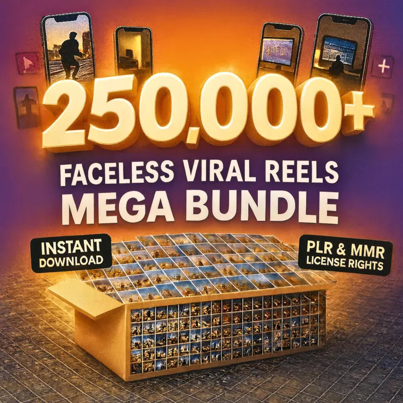 250,000+ Viral Reels Mega Bundle: PLR MRR Resell Rights
