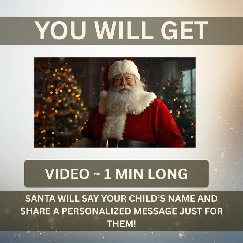 Personalized Santa Video Message | Unique Holiday Surprise | Custom HD 4K Christmas Gift for Kids
