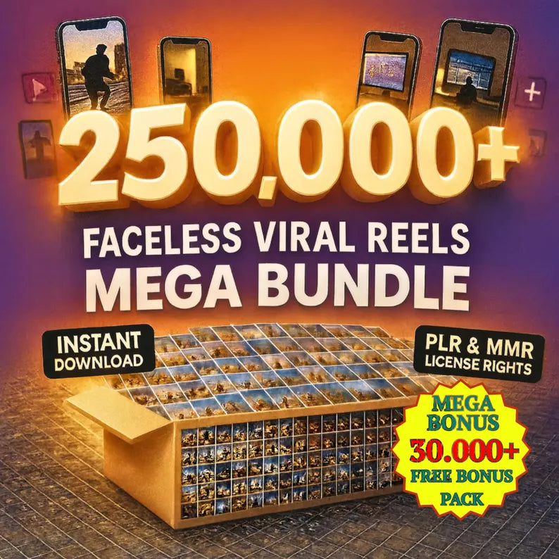 250,000+ Viral Reels Mega Bundle: PLR MRR Resell Rights