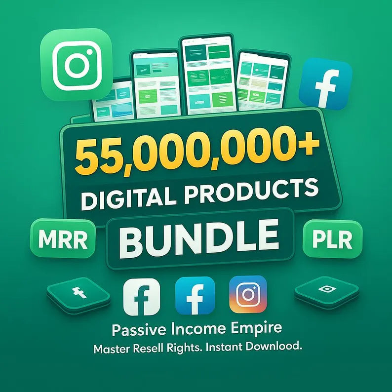 55M+ PLR MRR Digital Products Bundle Resell & Profit