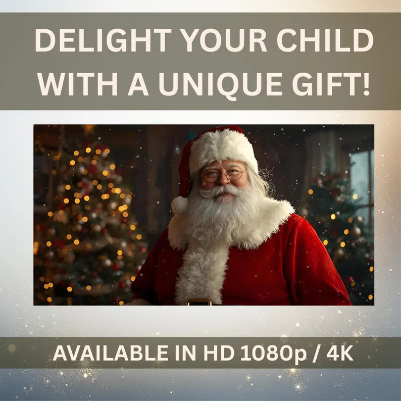 Personalized Santa Video Message | Unique Holiday Surprise | Custom HD 4K Christmas Gift for Kids