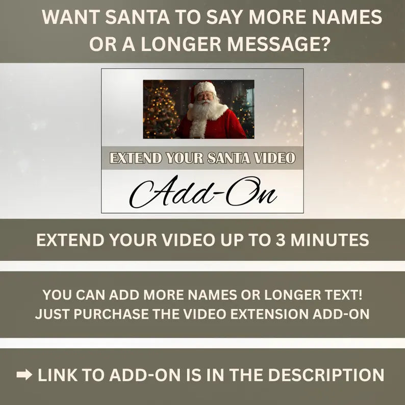 Personalized Santa Video Message | Unique Holiday Surprise | Custom HD 4K Christmas Gift for Kids
